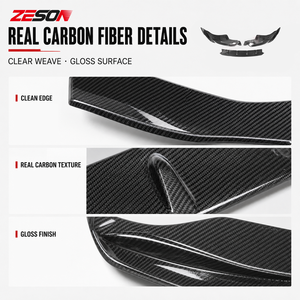 Divisor Delantero de Fibra de Carbono Real Estilo MAX de 3 Piezas ZESON para <span class=keywords><strong>BMW</strong></span> Serie 4 G22 G23 M440i <span class=keywords><strong>430i</strong></span> Coupé <span class=keywords><strong>2021</strong></span>+ - Product Image 4