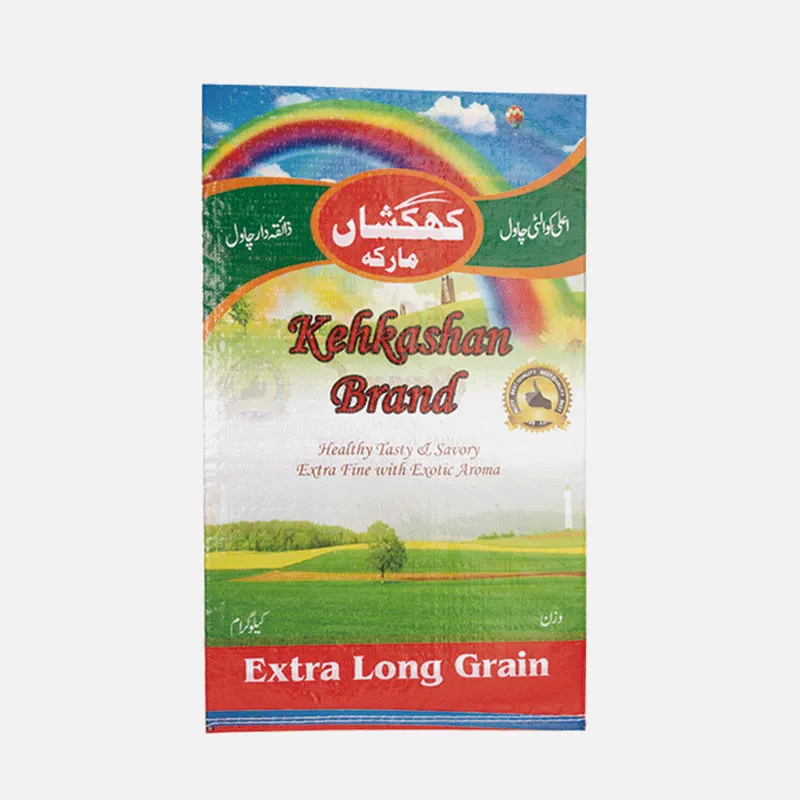 Sacchetto di riso personalizzato tessuto PP stampa a colori sacchetto di riso laminato BOPP sacchetto di imballaggio per il grano