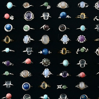 Anneau de perle de plaquette bleue, anneaux de cristal, pierre naturelle, cristaux Vintage de bonne qualité, anneaux de guérison
