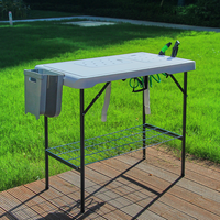 Table à poisson blanche portable au design moderne pour nettoyer les légumes à poisson à l'intérieur