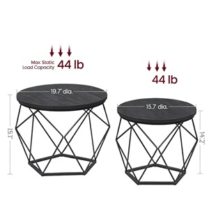 Prezzo all'ingrosso robusto lusso semplice rimovibile rotondo moderno in metallo & in legno tavolino da caffè per soggiorno camera da letto balcone - Product Image 1