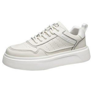 Men's <b>White</b> Casual Sneakers Thick Sole Height Increasing Mid <b>Heel</b> Rubber Outsole Breathable Fashionable Leisure Shoes - Product Image 5