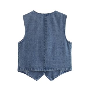 Vestiti estivi di moda <span class=keywords><strong>Denim</strong></span> per donna Y2k estetica cravatta su camicie canotta calda - Product Image 6