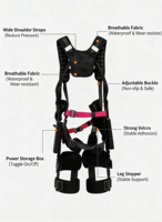 Exosquelette dorsal ergonomique en métal durable AIglobal pour la manutention de charges lourdes, protection du bas du dos, sécurité au travail en intérieur/extérieur