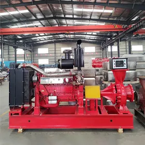 Diesel/electric motor fire pump set with electric pressure regulating pump fire hose reel and pump