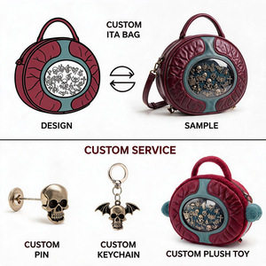 Sac Messager Gothique Personnalisé en Cuir PU avec Motif Cartoon, Fermeture à Rabat, Sac Bandoulière pour Femme - Product Image 3