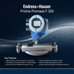 Débitmètre de masse Coriolis Endress Hauser Promass F300 E+H 8F3B40 8F3B80 pour la mesure de débit industriel, capteur de débit de densité - Product Image 3