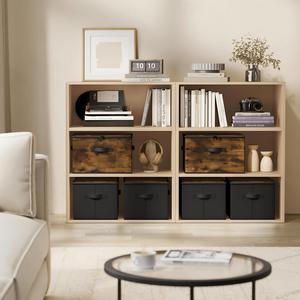 Rustic <b>Brown</b> Collapsible Fabric <b>Storage</b> Cube with Handles for Home Closet and Toy Organization - Product Image 3