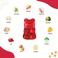 Gummies Multivitaminées OEM pour Enfants, Probiotiques, Vitamines, Zinc, 3 Suppléments Quotidiens Végétaliens, Immunité, Saveur Fraise, Cheveux, Peau, Ongles