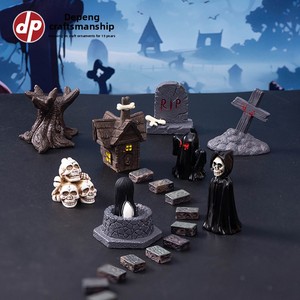Décoration miniature d'Halloween <span class=keywords><strong>de</strong></span> style européen : <span class=keywords><strong>momie</strong></span> et fantôme en résine pour une touche effrayante sur votre bureau ou votre maison - Product Image 2
