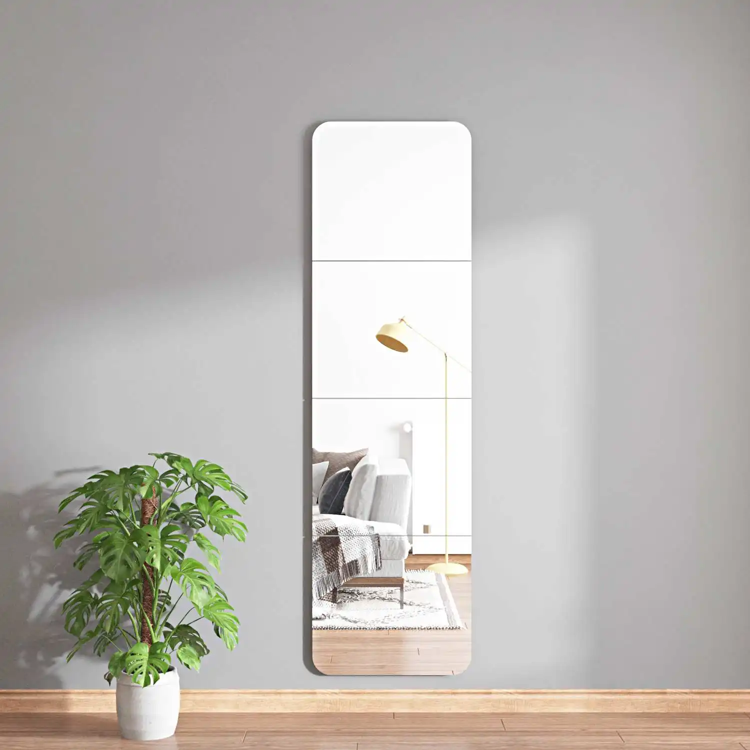卸売自己接着フレキシブルコラージュダブルラッカー装飾ガラスフロート壁掛けミラーmiroir spiegel espejo