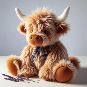 Tùy Chỉnh Oem Odm Cao Nguyên Bò Thú Nhồi Bông Đồ Chơi Siêu Mềm Gia Súc Đồ Chơi Sang Trọng Cao Nguyên Bò Plushie - Product Image 1