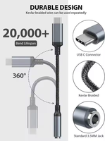 Dajiang Personnalisé 3.5mm Aux USB C Audio Jack Adaptateur Dongle Câble Type C Aux Convertisseur pour Mobile Nylon OEM