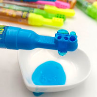 Bonbons liquides acidulés en forme de brosse à dents, saveur fruitée, étiquette privée personnalisée en gros