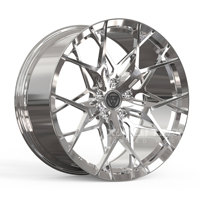 Jantes forgées monobloc XINLAI personnalisées en chrome poli, à mailles géométriques profondes et concaves, 19 pouces pour BMW, Audi, Mercedes-Benz
