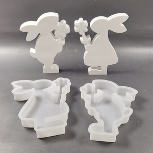 Moldes de fundición de resina hechos a mano para adornos decorativos DIY estilo Ins molde de estatuilla de conejo de silicona X0518 - Product Image 2