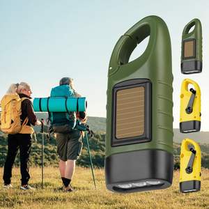 3 <b>LED</b> 2W Waterproof Emergency Keychain <b>Flashlight</b> Outdoor Multi-Function Hand-Cranked Solar Charging ABS - Product Image 5