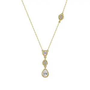 RINNTIN SN299 Original diseño De Joyas collar De Plata 925 Joyas De Plata encantos De cristal 4K Collar chapado en oro para las mujeres