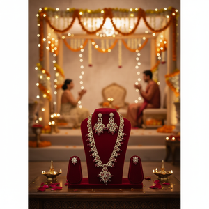 New Vintage Alloy Gold Plated Kundan Jewelry <b>Set</b> Long Mala Bridal Necklace with Earrings & Maang Tikka for Wedding & Anniversary - Product Image 3