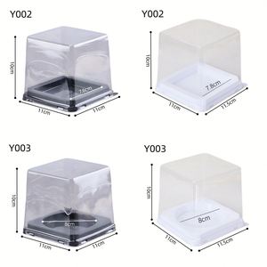 <b>Mini</b> <b>Cake</b> <b>Box</b> Square Mooncake <b>Box</b> Small Single Muffin Dessert <b>Cake</b> Container PET Plastic Wholesale 3 Inch Food Bulk Disposable - Product Image 2