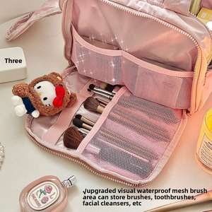 <b>Large</b>-capacity Travel Cosmetics Organizer <b>Bag</b> Portable Multi-functional Handy <b>Bag</b> Sorting Makeup Brush <b>Storage</b> <b>Bag</b> - Product Image 4