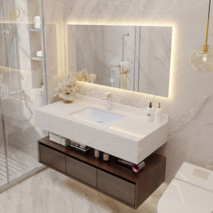 GODI <strong>Luxury</strong> Contemporary Customizable 36 Inch Cabinet Single Vessel Sink Mirror Bathroom Vanity Set <strong>Light</strong> <strong>Fixture</strong> With Drawer - Product Image 4