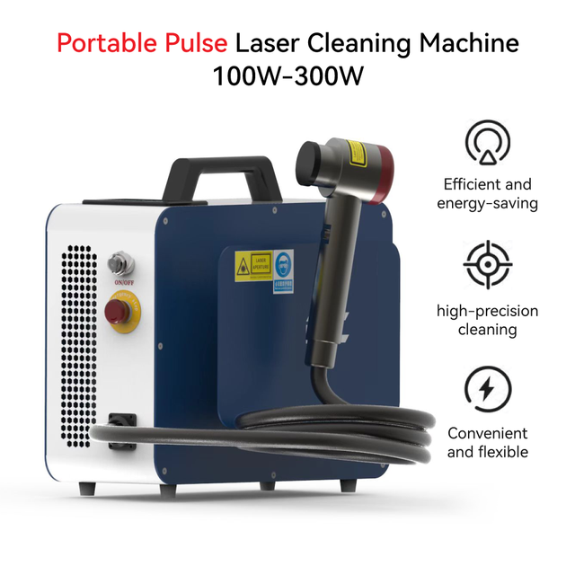 Portable Pulse Laser Cleaning Machine Non Contact Rust Oil Paint Removal for Industrial Surface Cleaning