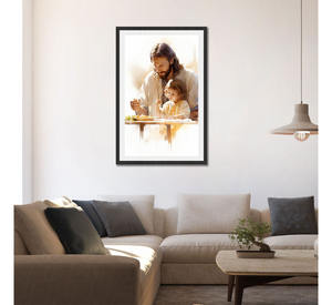 Instruction divine aux jeunes âmes: une peinture de Jésus enseignant aux enfants - Product Image 1