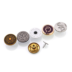 KUNSHUO Rivets en alliage de zinc denim vintage classique avec placage carré en zamac Boutons en jean Logo personnalisé pour jean - Product Image 3