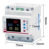 Estabilizador Tuya 100A, Medidor de Energía LED Inteligente para Riel DIN, Wifi, Monofásico, Interruptor de Circuito MCB 2P, Material de PC, Tipo de Corriente CA