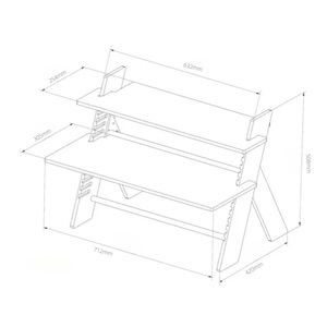 Solid Wood <b>Computer</b> <b>Desk</b> 712x420x508mm Two Level Easy Assemble Natural Color Home Office Use - Product Image 5