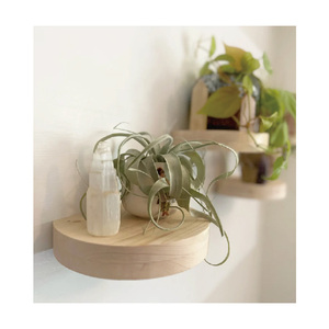 Étagère pour plantes <span class=keywords><strong>ronde</strong></span> support pour plantes minimaliste en bois massif décor à la maison support pour plantes intérieur demi-lune scandinave - Product Image 3
