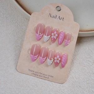Ongles Press-On Courts 3D à Fleurs Colorées Style Français, Tendance Européenne et Américaine, pour Doigts, Boîte de 24 Pièces - Product Image 6