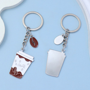 Porte-clés promotionnel de barista de café avec logo personnalisé de haute qualité, design en métal tendance, pendentif tasse à café, mousqueton, style artisanal vintage - Product Image 5