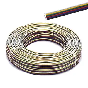 22AWG 24AWG Electrical Wire 6 Core Cable 6Pin Tinned Copper Cord Cable Conductor Extension Wire for RGBWW RGBCCT LED Strip light