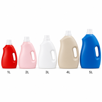 Bouteille de liquide à lessive en HDPE imprimée sur mesure, grande capacité 5L avec poignée, OEM ODM acceptés, minimum 1000 pièces