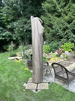 Housse de protection pour parasol de patio moderne 900D Oxford, anti-UV, anti-poussière, toutes saisons, avec sac de rangement à cordon