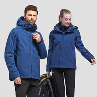 Ensemble deux pièces unisexe personnalisé en polaire et nylon, coupe-vent imperméable 3-en-1 haut de gamme, amovible, chaud, pour l'automne et l'hiver