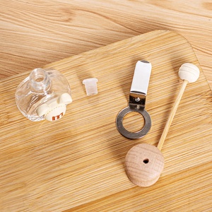 Botol Parfum Pengharum Mobil Kaca Bening 10ml dengan Tutup Kayu dan Klip - Product Image 6