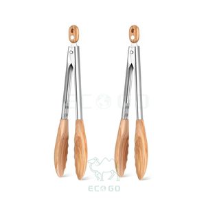 Pinzas de Cocina de Madera de Olivo y Bambú, Juego de Utensilios para Cocinar, Pinzas para Ensaladas, Aptas para Alimentos, para Servir Ensaladas, Voltear Hamburguesas y Asar - Product Image 1