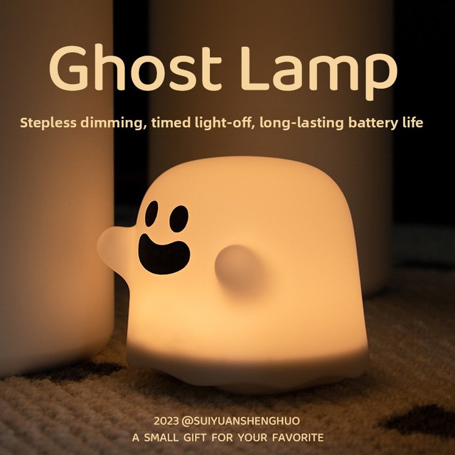 Funny ABS Cartoon Ghost Night Light-Rechargeable Adjustable Brightness for Boyfriend/Girlfriend Gift LED Night Lights