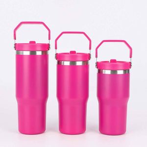 Portable Insulated Travel Drink <b>Cup</b> with Carry Handle, 30oz Stainless Steel <b>Double</b> <b>Wall</b> Tumbler for <b>Coffee</b> and Water - Product Image 2