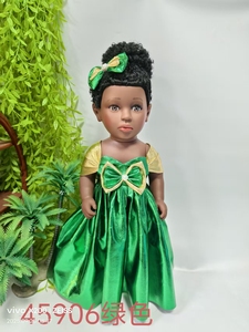 Poupée Nathaniel personnalisée en vinyle noir de 18 pouces, modèle de <span class=keywords><strong>fille</strong></span> africaine américaine, jouet souple éducatif avec vêtements interchangeables pour enfants - Product Image 4