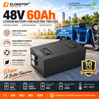 Batterie lithium-ion 48V 60Ah pour moto électrique, scooter électrique, vélo électrique, véhicule à deux roues, batterie rechargeable avec BMS