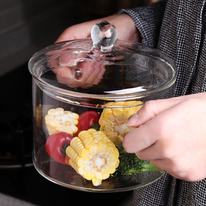 Lớn Glass salad Bowl trộn andserving món ăn rõ ràng Glass nấu ăn nồi với nắp - Product Image 5