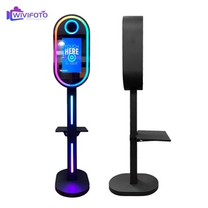 Xách tay 15.6 "hình bầu dục gương Photo Booth với LED vòng ánh sáng kích thước nhỏ thiết kế kim loại cho Đảng & sự kiện đám cưới - Product Image 3