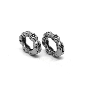 Pendientes con diseño de esqueleto y clip de Yunnique, joyería de moda unisex de plata tibetana, forma geométrica, estilo retro - Product Image 1