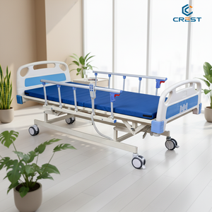Cama Médica Manual <span class=keywords><strong>de</strong></span> Tres Manivelas, Mobiliario Hospitalario, Mejora la Comodidad del Paciente con Estructura Metálica Resistente - Product Image 4