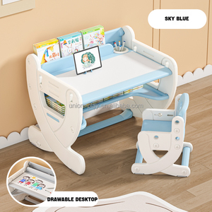2023 Baby Montessori Educational Creative Art Painting Drawing <strong>Desk</strong> Set Kids Building Block <strong>Table</strong> - Product Image 5