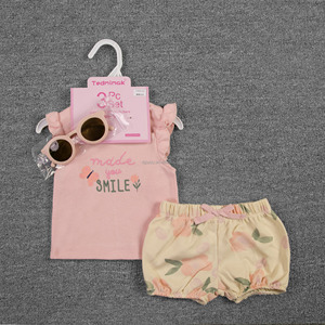 Set di <span class=keywords><strong>Abbigliamento</strong></span> Estivo Tedmimak per Neonati, 3 Pezzi con Motivo Floreale, 0-18 <span class=keywords><strong>Mesi</strong></span> - Product Image 2